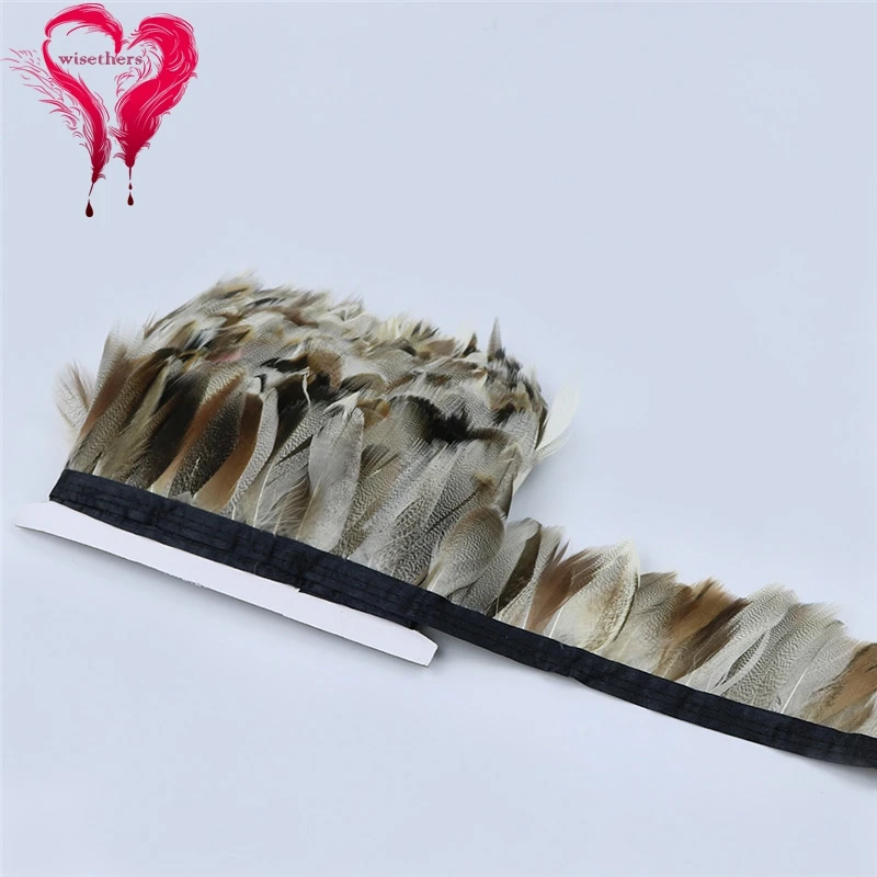

1 Meter Width 5-6 CM Fancy Bleached Natural Mallard Wild Duck Plumage Feather Sideband Trim Lace Trimming Costume Decoration