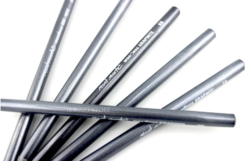 Woodless Graphite Pencils: Set of eight 2B pencils.