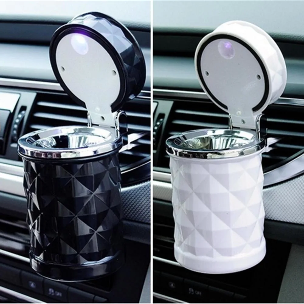 

New stype Car Ashtray Smokeless Auto Cigarette Ash Holder with Blue LED Light for Car Cup Holder