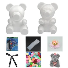 1pc 15cm/20cm/30cm espuma rosa urso molde diy para presente poliestireno isopor espuma bola artificial rosa flor urso