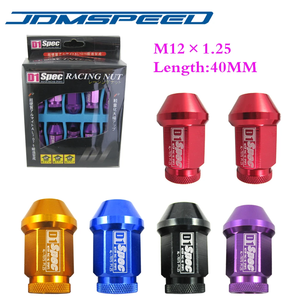 Xpower 20 шт/комплект универсальные D1 SPEC JDM RACING 40 мм Колесные гайки M12X1.25 подходят для