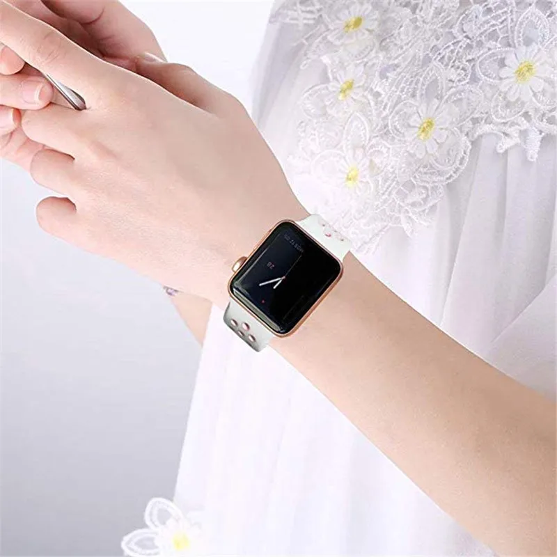 Силиконовые Ремешки для наручных часов Ремешок для Apple Watch серии 4 44 мм 40 мм сменный Браслет для iWatch Группа 42 мм 38 мм серия 3/2/1