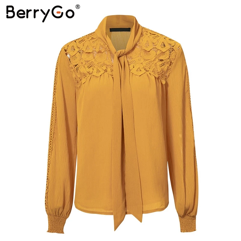 Женская блузка с длинным рукавом BerryGo летняя и весенняя Блузка вырезом