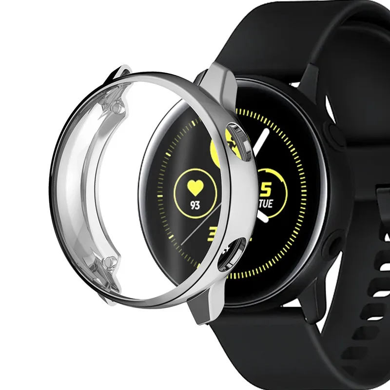 Спортивные ремешки для samsung Galaxy Watch, активные полосы, защита экрана, браслет для samsung Galaxy Watch, активный Чехол, ремешок - Цвет ремешка: 16 silver-case