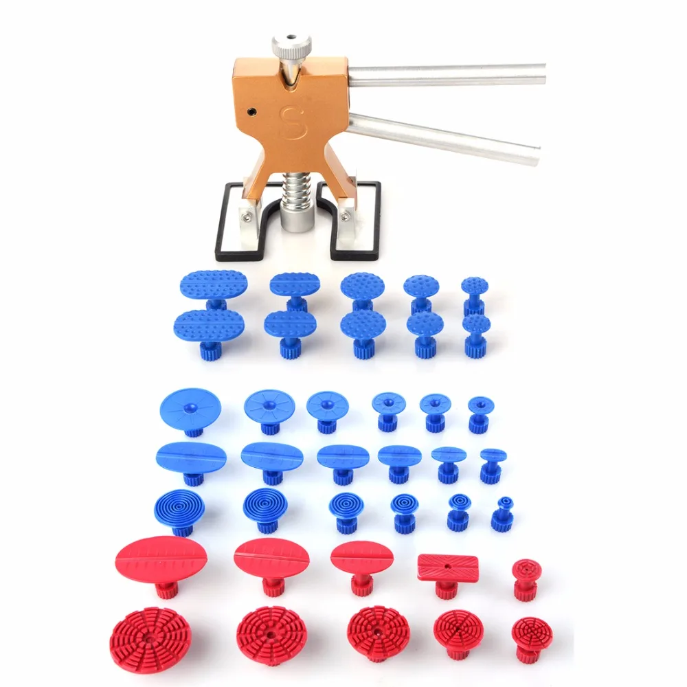 

Tools Kit Professional Hand Tool Sets Car Paintless Dent Repair Tools Set Gold Dent Puller Glue Tabs