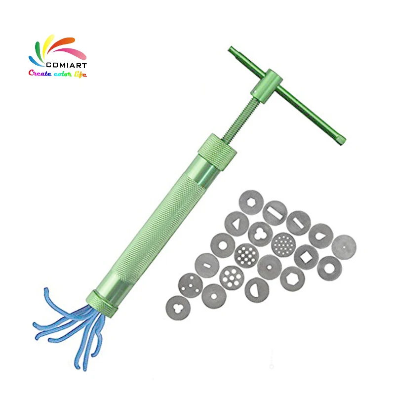 Big Size Pottery Ceramics Extruders With 20 Disc Polymer Clay Sculpture Tools Fondant Cake Modeling Extruder Soap Sugar Craft