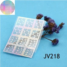 3dnailartsticker 12 подсказок/лист винил для ногтей розы цветы дизайн ногтей трафареты Holo наклейки для ногтей JV218
