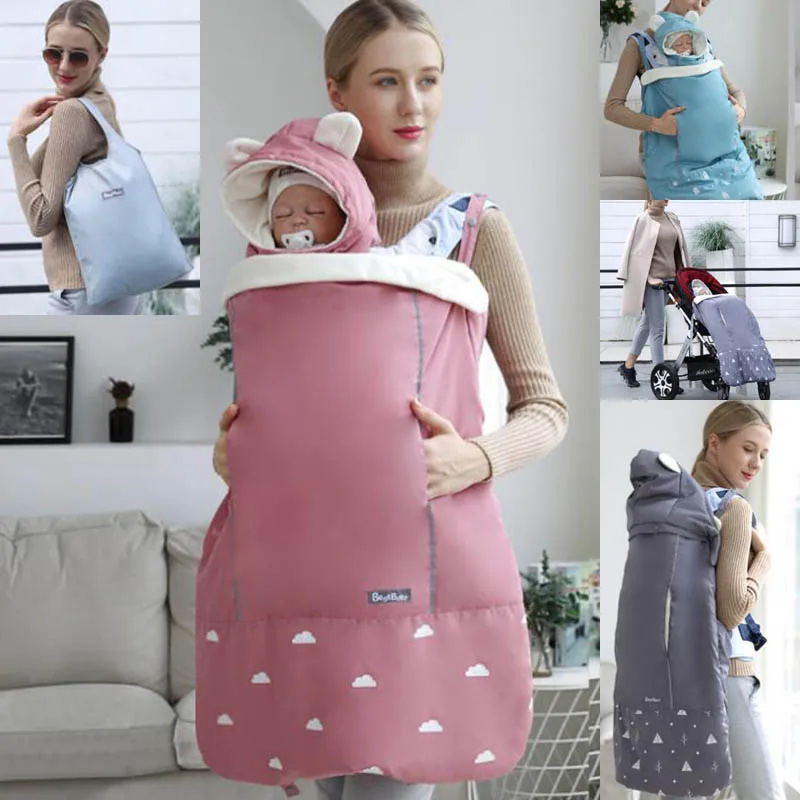 

Warm Baby Carrier Cloak Mantle Cover Winter Kangaroo Infant Windproof Cloak Strap Hug Quilt For Waist Stool Stroller Accessories