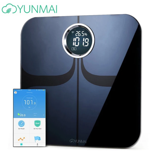 

YUNMAI Premium Floor Scales Bluetooth Smart weight Scale with large LED Display Body Fat Monitor with Free iOS and Android App