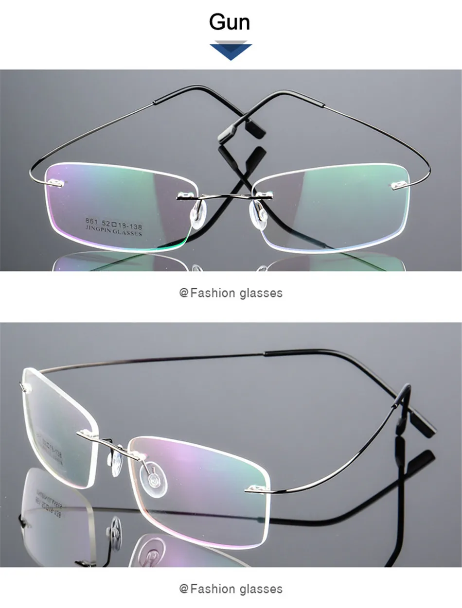 Iboode Сверхлегкий готовой близорукость очки Для мужчин без оправы neasighted очки металлические оправы для очков диоптрий-1 1,5 2 2,5 3 3,5 4