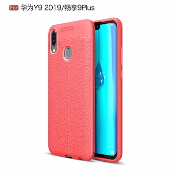 

50pcs/lot Litchi Striae TPU high quality cover case for Huawei Y5 Y6 2018 Y6 Pro Y7 Y9 2019 protective case cover