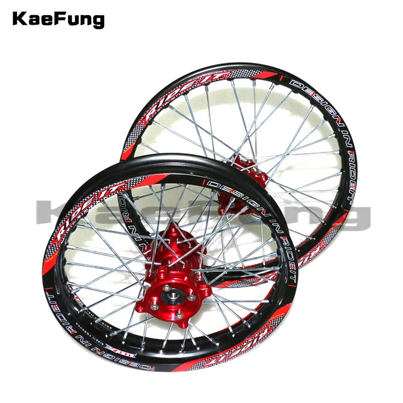 

Dirt Pit bike 12/14 inch Black 15mm Front 1.40-14 Rear 1.85-12 inch aluminium Wheel Rim with CNC Hub For KAYO HR-160cc TY150CC