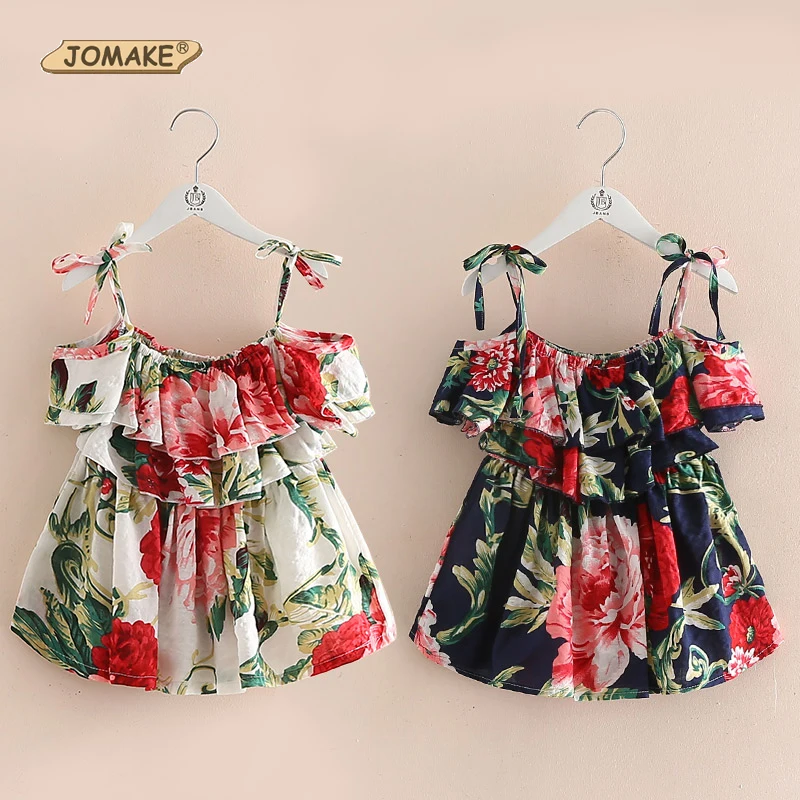 

Girl Dress New Girls Dresses Summer 2017 Princess Dress Toddler Girl Clothing Floral Print Strapless Baby Kids Girls Clothes