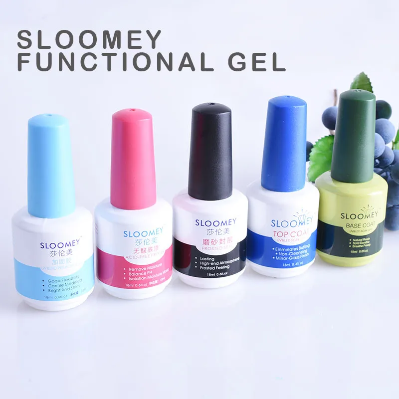 SLOOMEY5pscGelNail18mlTopBaseCoatFoundationforUVLEDSoakoff