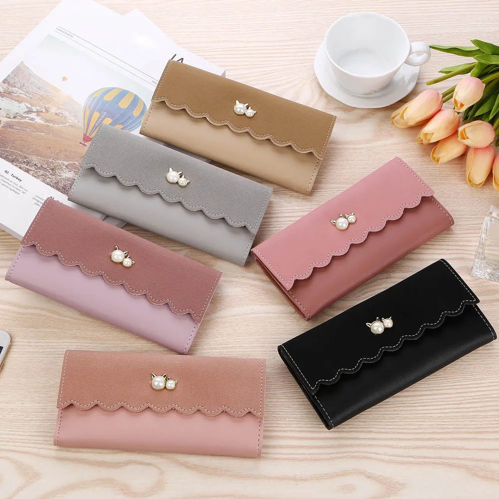 

Women Simple Retro Patchwork Long Wallet Coin Purse Card Holders Handbag
