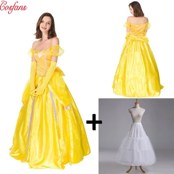 

Beauty and the beast women cosplay costume Halloween Cosplay Fairy Princess Dress Beauty and the Beast Adult Princess Beauty