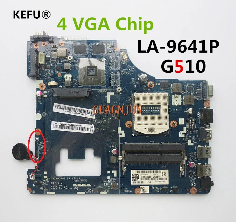 KEFU Free Shipping For Lenovo Laptop Motherboard VIWGQGS LA-9641P 4 GUP Chip 100% Tested