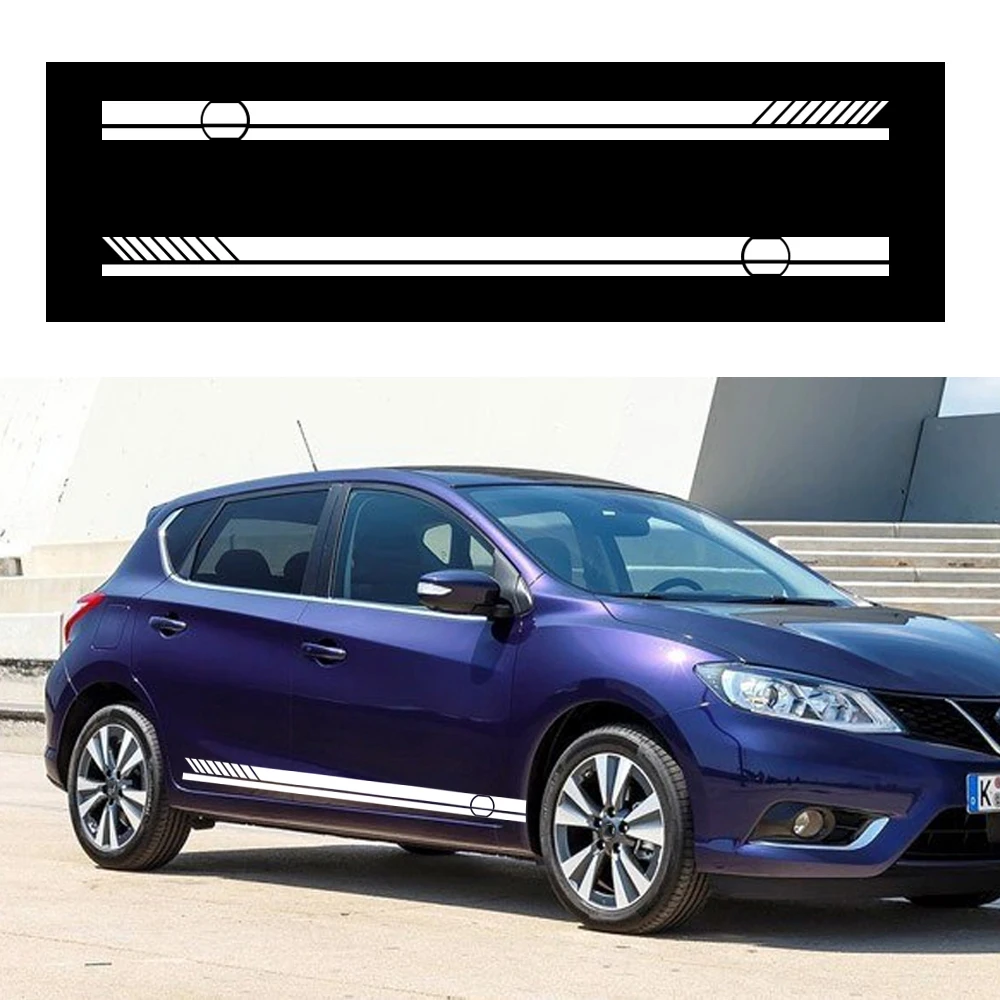 

For Nissan Nismo Side Skirt Sticker Vehicle Decals Stripe Wraps Body Stickers Car Styling 2pcs（L+R）