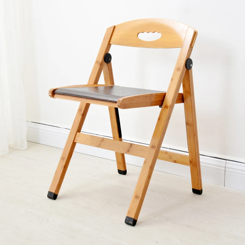 

Modern dining chair simple self-contained home computer chair back bamboo chair non slip leisure folding chair
