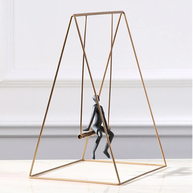  Modern Study Creative Alloy Accessories Swing Ornaments Figure Jewelry Table Gold Object Bedroom Li - 33037407622