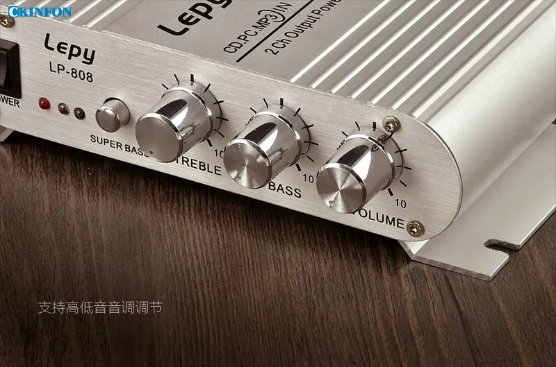 20 шт./лот, мини Hi-Fi аудио музыки LP-808, маленький бытовой 2,0 канальный усилитель, универсальный 12 В усилитель, применяется к компьютеру