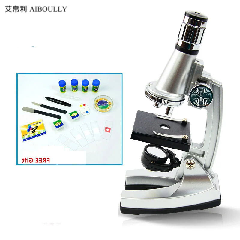 Children's microscope zoom 50X 1200X times the experimental set of