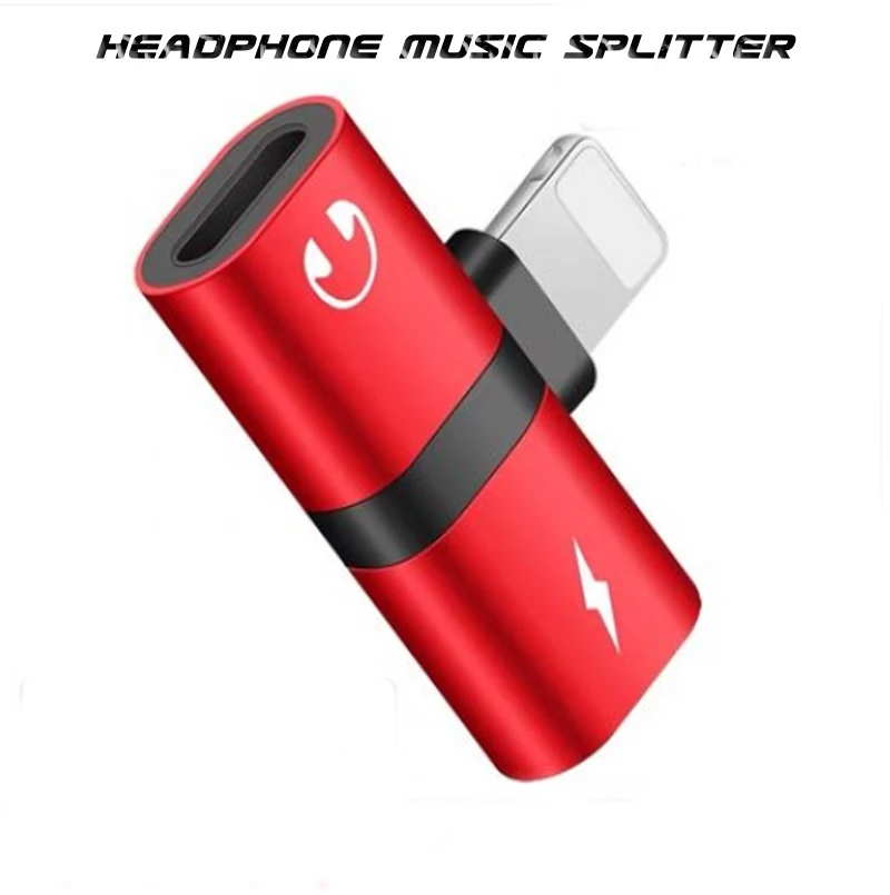

Connector Splitter Charger Audio Headphone Adapter Portable 2 IN 1 For IPhone 8 7 plus X XR MAX to Earphone AUX Cable