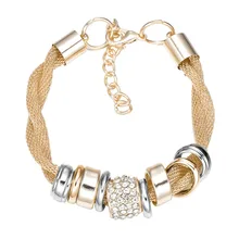 Переплетенное золотое ожерелье классическое Хрустальное женское Европейское и американское ювелирное изделие B151