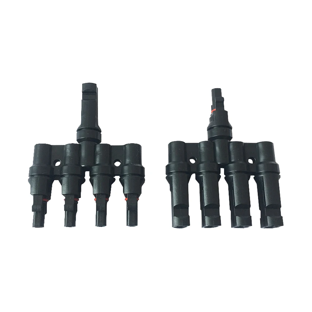 

1 Pair MC4 Male Female M/FM 4 to 1 Solar Panel Connector Cable Splitter Adapter
