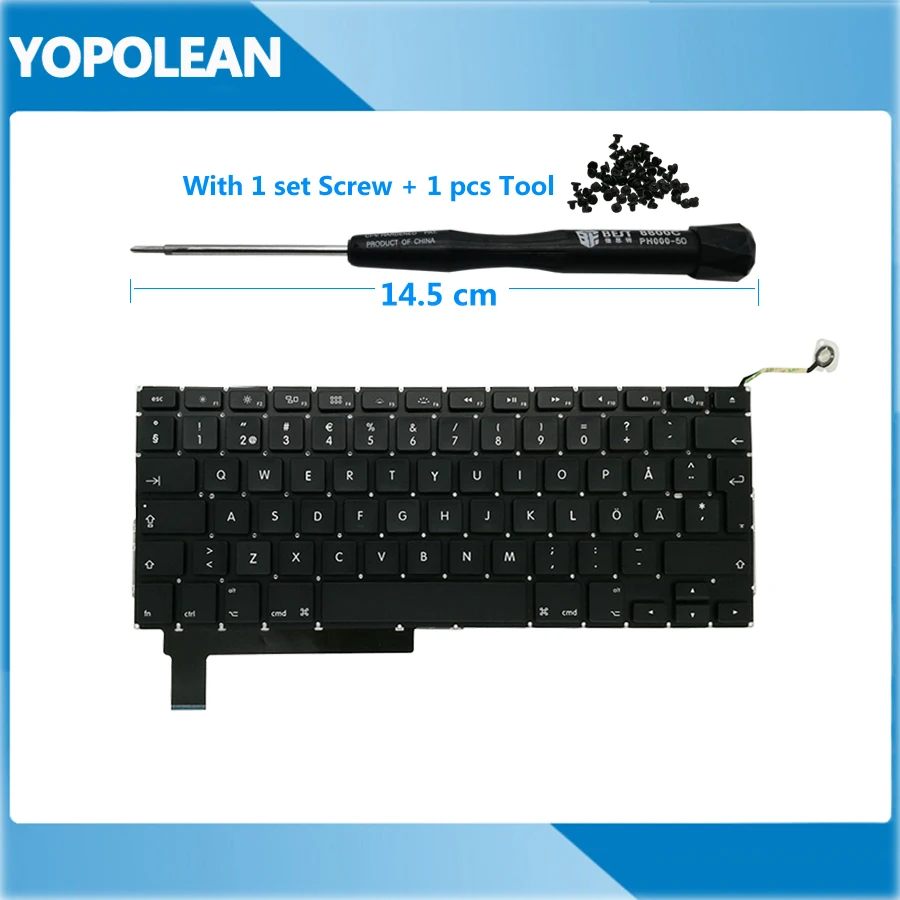 Новая Швеция шведская клавиатура для Macbook Pro 1" Unibody A1286 2009 2010 2011 2012