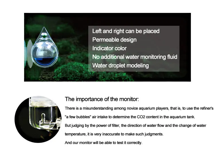 Аквариум CO2 стекло монитор Индикатор решение углекислого газа Падение тест er PH долгосрочный монитор аквариум 15 мл тест жидкости