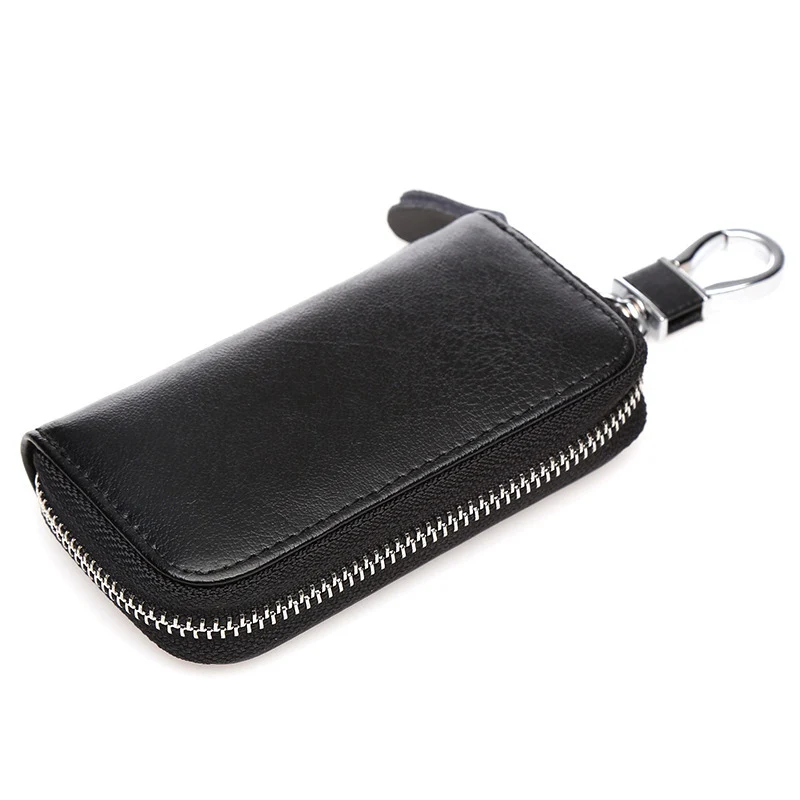 Genuine Leather Keychain Men Key Holder Women Car Key Bag Wallet Fashion Multifunction Key Case Zipper Organizer Housekeeper Key