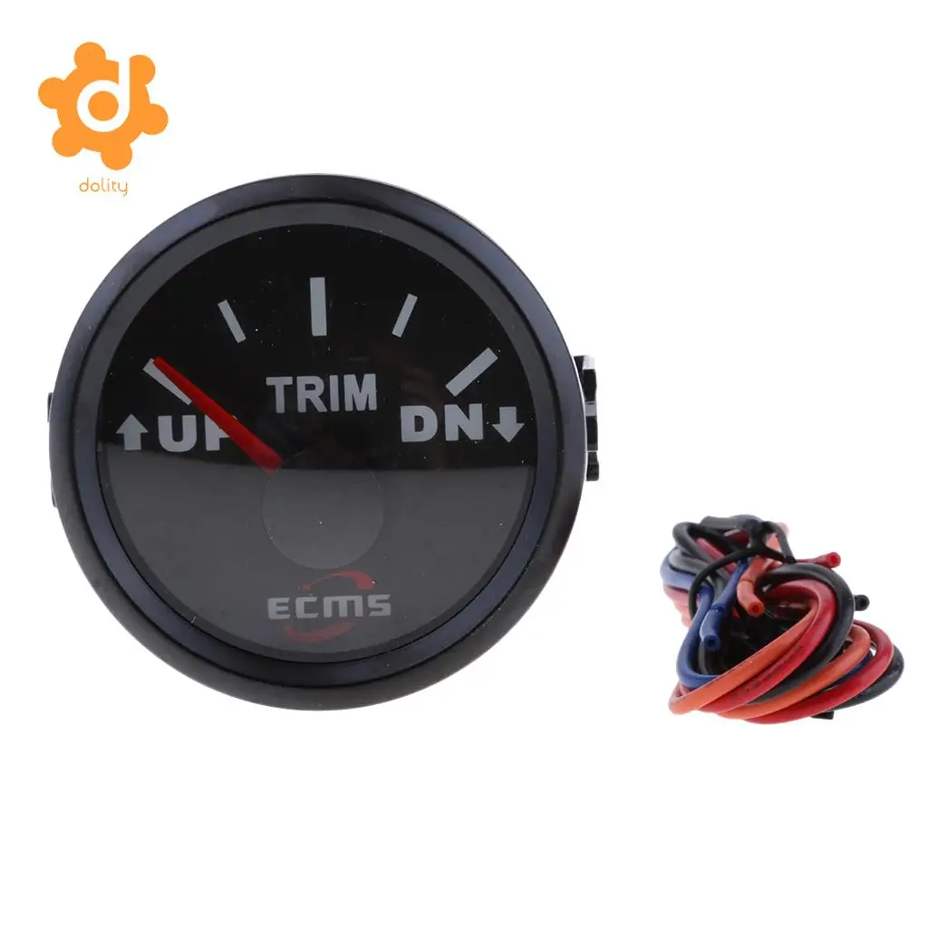 2 inch 52mm UP-DN Electric Trim Level Gauge for Marine Boat Black Face#1