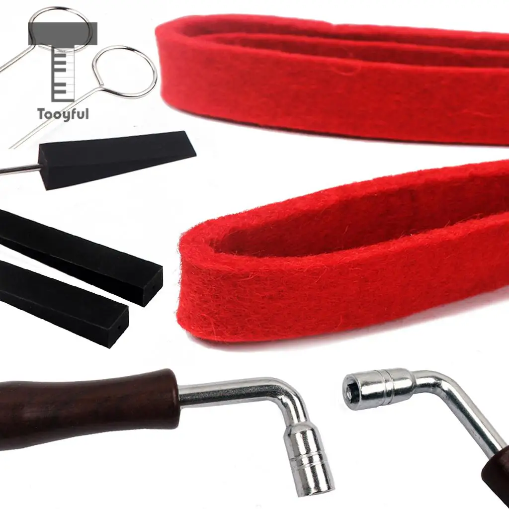 Tooyful Professional 1 Set Piano Tuning Kits Tuning Hammer Temperament Strip Rubber Mute for Pianist Beginner Piano DIY Parts