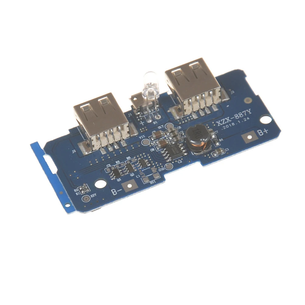 

5V 2A Power Bank Charger Module 2A Dual USB Output 1A Input Charging connector Board Step Up Boost Power Supply connector