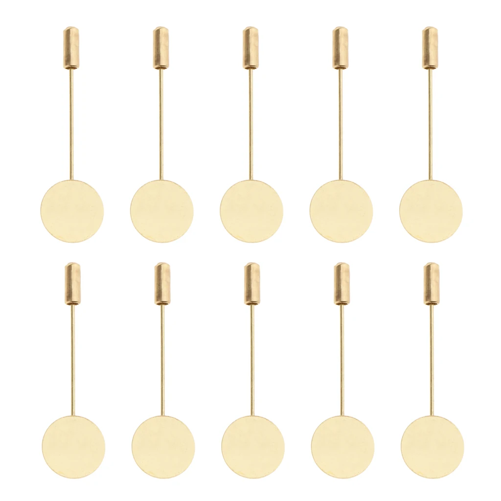 20 Pieces Copper Blank Base 1.5cm Lapel Stick Pin Hat Brooch DIY Art Craft Making Findings Jewelry