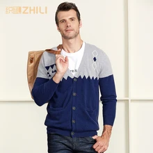 Зимний толстый теплый вязаный кашемировый кардиган мужской Рождественский шерстяной свитер из мериносовой шерсти мужские повседневные Однотонные кардиганы с v-образным вырезом пальто