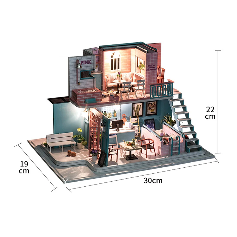 

New Doll House Minature Dollhouse Casa Wooden Villa Model With Furnitures Building Kits Christmas Gift Toys For Children K034 #E