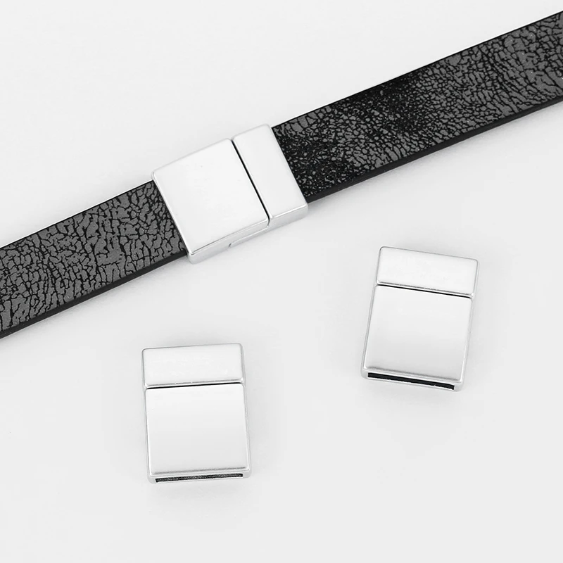 

5pcs Matte Silver Flat Curved Strong Magnetic Clasp For 12x2mm Flat Leather Cord Bracelet Bangle Jewelry Findings Components