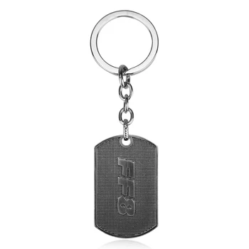 

Hip Hop Fast and Furious Keychain FF8 letter logo keyrings Women Men Car Key Trinket Key Chain Dog Tag Pendants chaveiro