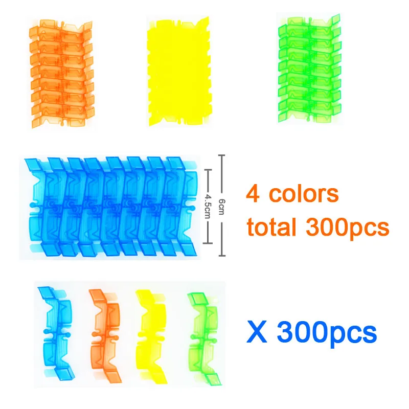 Kitoz Мега набор гоночный трек светится в темноте красочный слот светодиодный светильник автомобильный изгиб гибкий трек твист гоночный трек железная дорога игрушка для мальчика - Цвет: 300pcs tracks