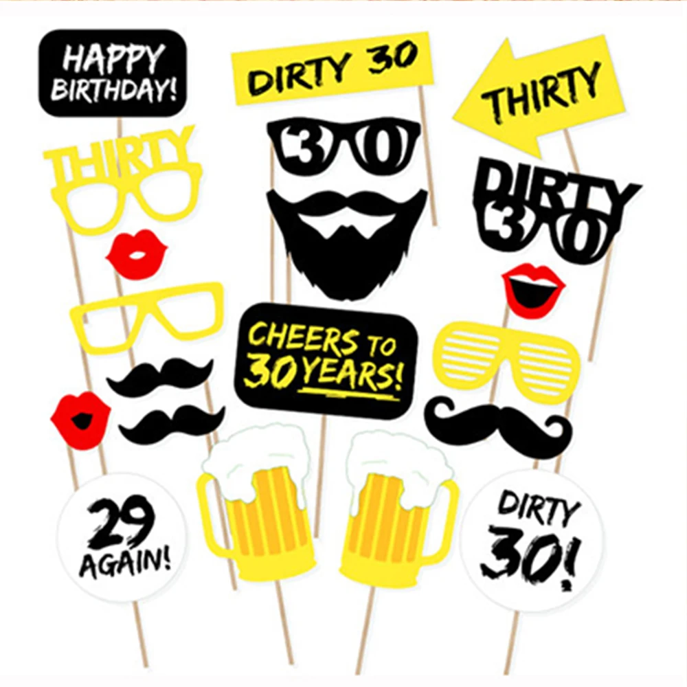 

Yi Surgery Anniversary Party Photobooth Props Happy Birthday Party 29 Again Decorations Dirty 30 Photo Booth Props PZ075