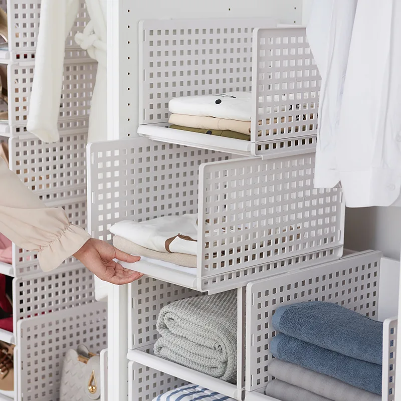 Plastic Clothes Storage Drawers Superposed Multistorey Tslide Rail