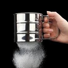 Нержавеющая сталь ручного нажатия сетка для просеивания муки просеиватель для сахара приготовления пищи онлайн шейкер для сахара приборы для выпечки и кондитерских изделий