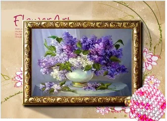 2018 Diamond Embroidery violet Flowers Painting Cross Stitch Round Rhinestone Mosaic Unfinished Home Decoration Gift zx | Дом и сад