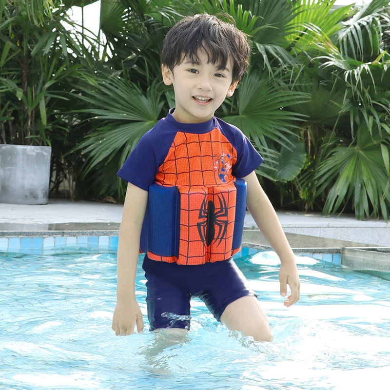 Extrayou/детский купальник для маленьких мальчиков; слитные плавучие купальные костюмы; съемный купальный костюм; защитный безопасный купальный костюм для обучения - Цвет: 2903