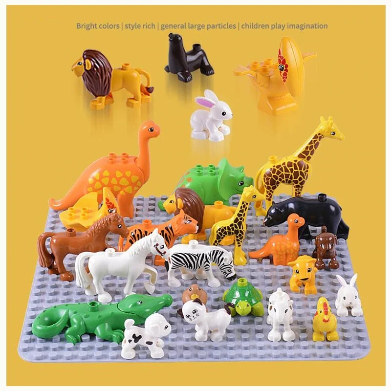 30/50Pcs Animal Series Model Figures Big Building Blocks Animals Educational Toys For Kids Gift Compatible With Legoed Duploed