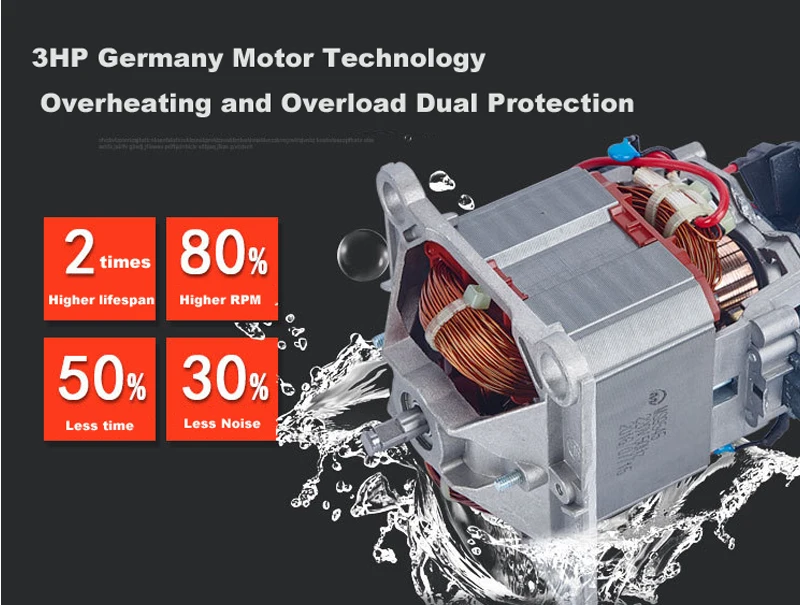 Супер сверхмощный коммерческий профессиональный мощный блендер, соковыжималка, Кухонный комбайн, миксер, 3HP, 45000 об/мин, 2200 Вт, BPA бесплатно, 2л баночка