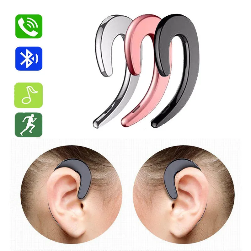

Ear Bluetooth Bone Conduction Headphones Wireless Earphone Headset Mic