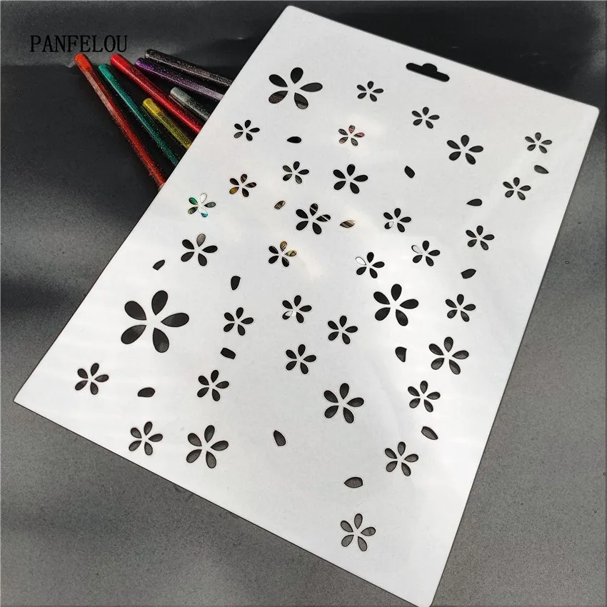 

The rain flower scrapbook stencils spray plastic mold shield DIY cake hollow Embellishment printing lace ruler valentine